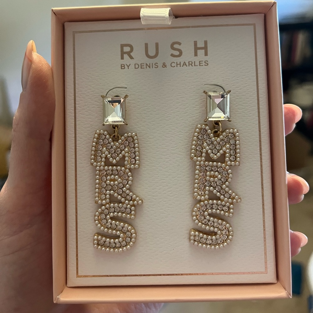 Mrs. Bridal Earrings- RUSH By Denis & Charles